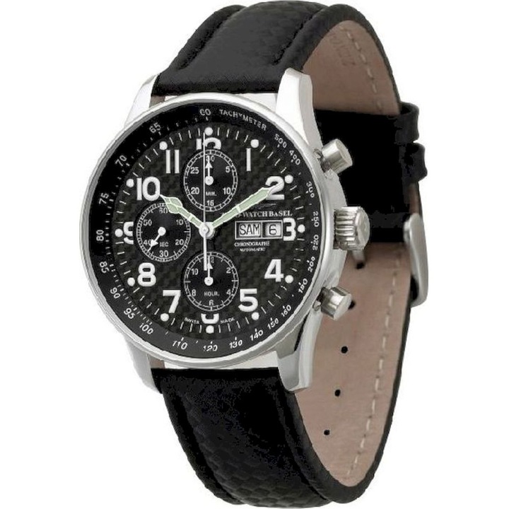 Ceas Barbatesc, Zeno-Watch, P557TVDD-s1, Negru