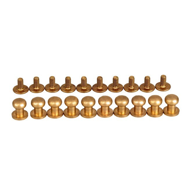 Set 10 butoni mari din alama pentru pielarie
