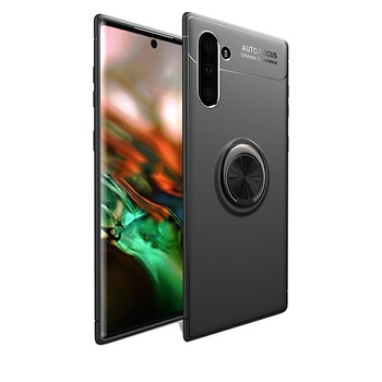 Husa de protectie cu inel rotativ magnetic pentru Samsung Galaxy Note 10, protectie spate ultaslim high quality din TPU, bumper, Negru, BBL1070 Husa de protectie cu inel rotativ magnetic pentru Samsung Galaxy Note 10, protectie spate ultaslim high quality din TPU, bumper, Negru, BBL1070