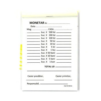 Monetar A6 Autocopiativ 2exemplare 100file Monetar A6 Autocopiativ 2exemplare 100file