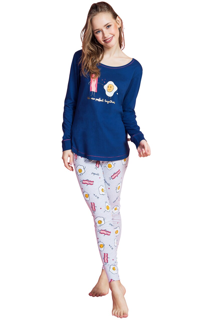 Pijama Dama Vienetta, Model Eggcellent Blue