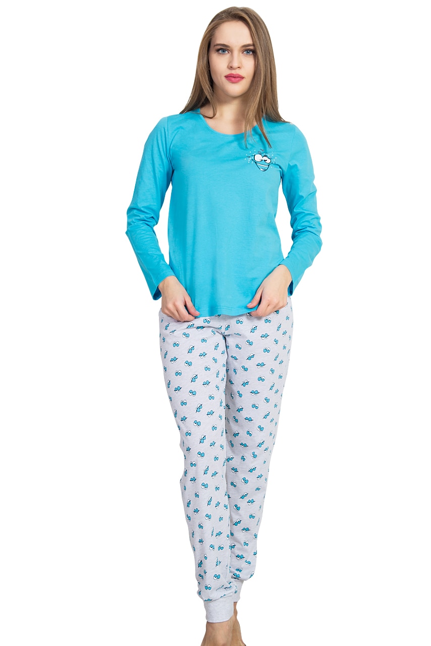 Pijama Dama Vienetta, Model Fun Smile & Happiness Blue