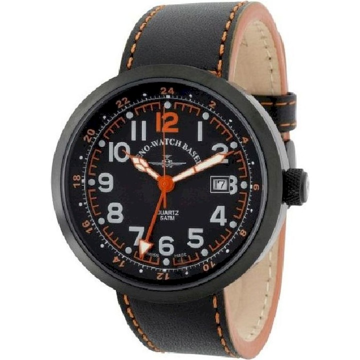 Férfi karóra, Zeno-Watch, B554Q-GMT-bk-a15, fekete