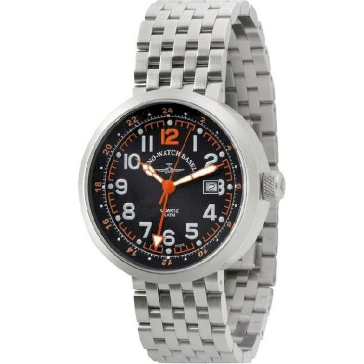 Férfi karóra, Zeno-Watch, B554Q-GMT-a15M, ezüst
