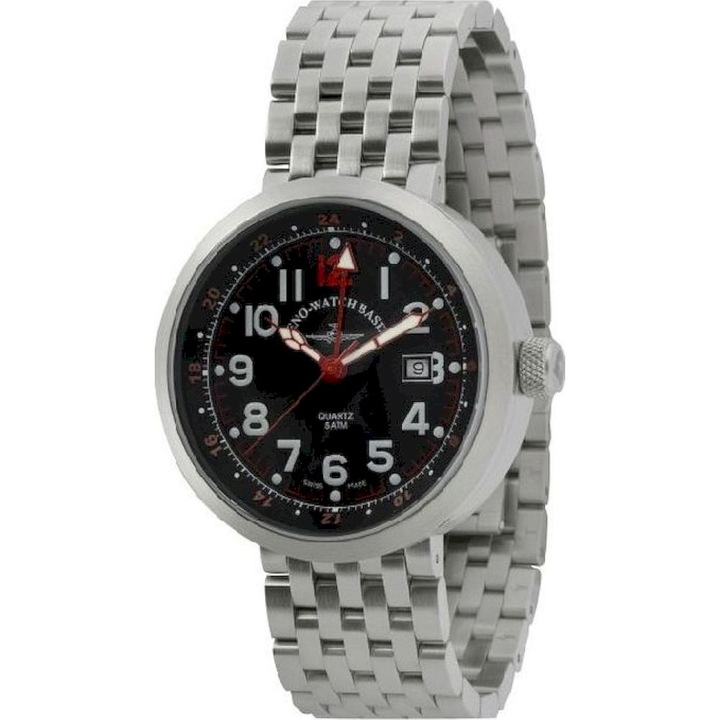 Férfi karóra, Zeno-Watch, B554Q-GMT-a17M, ezüst