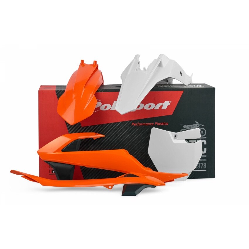 Kit de plastice MX Polisport pentru KTM 65SX 2016-2018, Orange/Alb/Negru