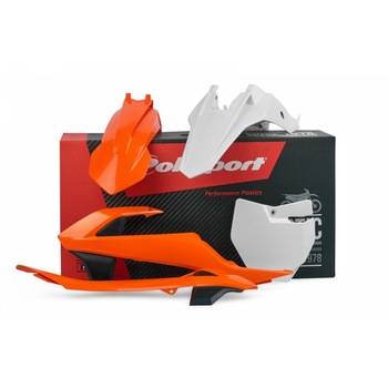 Kit de plastice MX Polisport pentru KTM 65SX 2012-2015, Orange/Alb/Negru Kit de plastice MX Polisport pentru KTM 65SX 2012-2015, Orange/Alb/Negru