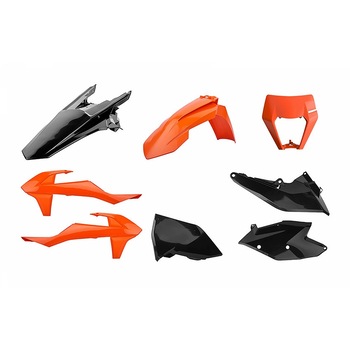 Kit de plastice enduro Polisport pentru KTM EXC/EXC-F/XC-W/XCF-W 2017-2019, Orange/Negru Kit de plastice enduro Polisport pentru KTM EXC/EXC-F/XC-W/XCF-W 2017-2019, Orange/Negru