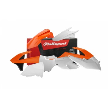 Kit de plastice MX Polisport pentru KTM SX-F 2016-2018, Orange/Negru/Alb Kit de plastice MX Polisport pentru KTM SX-F 2016-2018, Orange/Negru/Alb