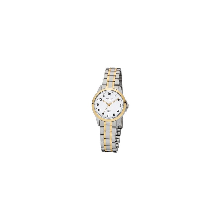 Ceas de dama Regent F-1006, Quartz, 29mm, 10ATM, Auriu