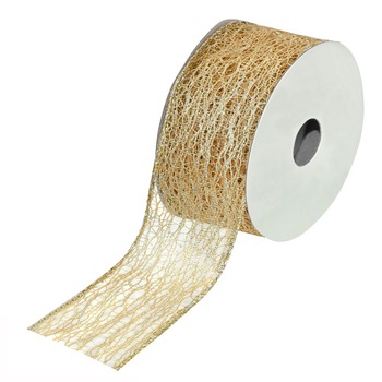 Panglica perforata aurie de Craciun, DecorCasa, 39 mm x 5 m Panglica perforata aurie de Craciun, DecorCasa, 39 mm x 5 m