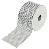 Panglica decorativa Craciun cu pietricele lucioase, DecorCasa, 61 mm x 4 m