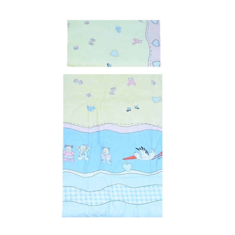 Set lenjerie de pat 5 piese 120 x 90 cm pentru bebelusi Ankras SLPSB-4, Multicolor