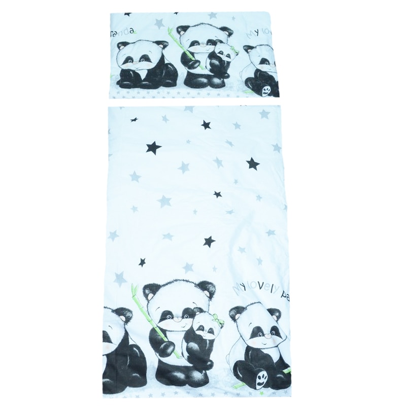 Set lenjerie de pat 5 piese 135 x 100 cm pentru bebelusi Kiekzmerski SLPSB-5, Multicolor