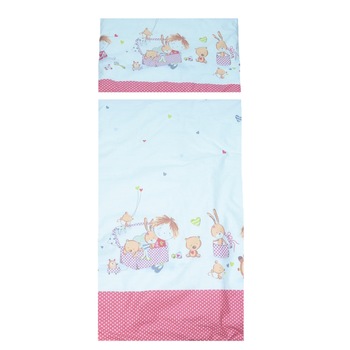Set lenjerie de pat 5 piese 100 x 135 cm pentru bebelusi Blanca F96, Multicolor Set lenjerie de pat 5 piese 100 x 135 cm pentru bebelusi Blanca F96, Multicolor