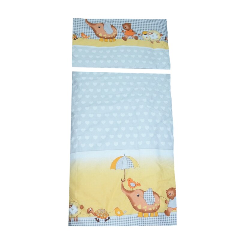 Set lenjerie de pat 5 piese 100 x 135 cm pentru bebelusi Kiekzmerski SLPSB-7, Multicolor