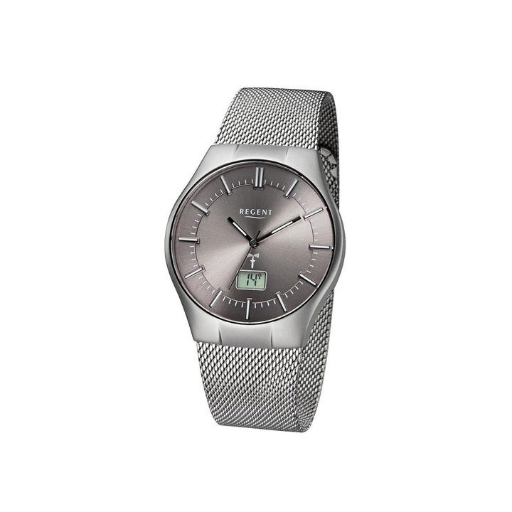 Regent FR-215 férfi karóra, kvarc, 39 mm, 3 ATM, ezüst