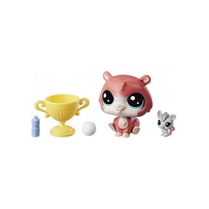 Set 2 figurine Littlest Pet Shop Figurine, Ursulet cu pui soricel