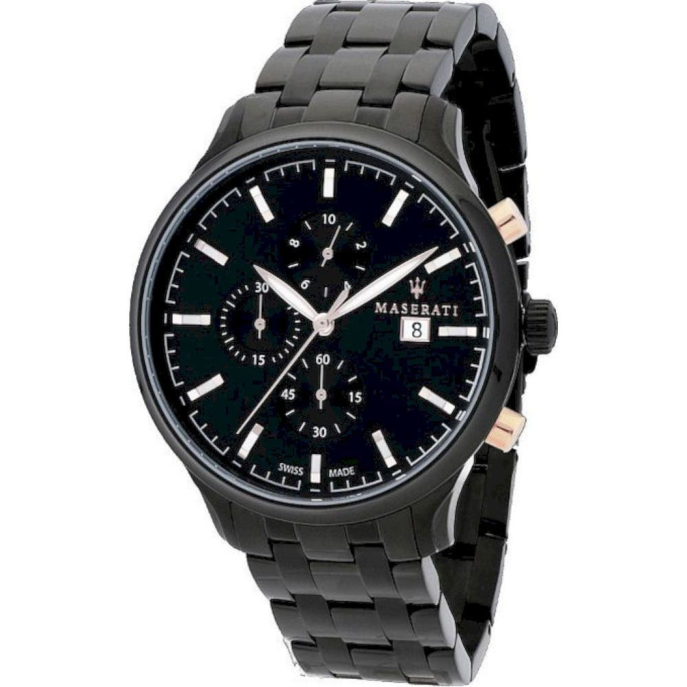 Ceas Barbatesc, Maserati, R8873626001, Negru, Argintiu