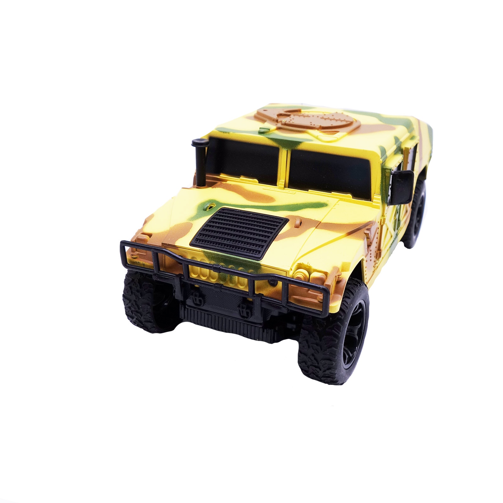 Jeep tactic de razboi, cu telecomanda, sunete, luminite, arma atasabila, galben-camuflaj, 26 cm