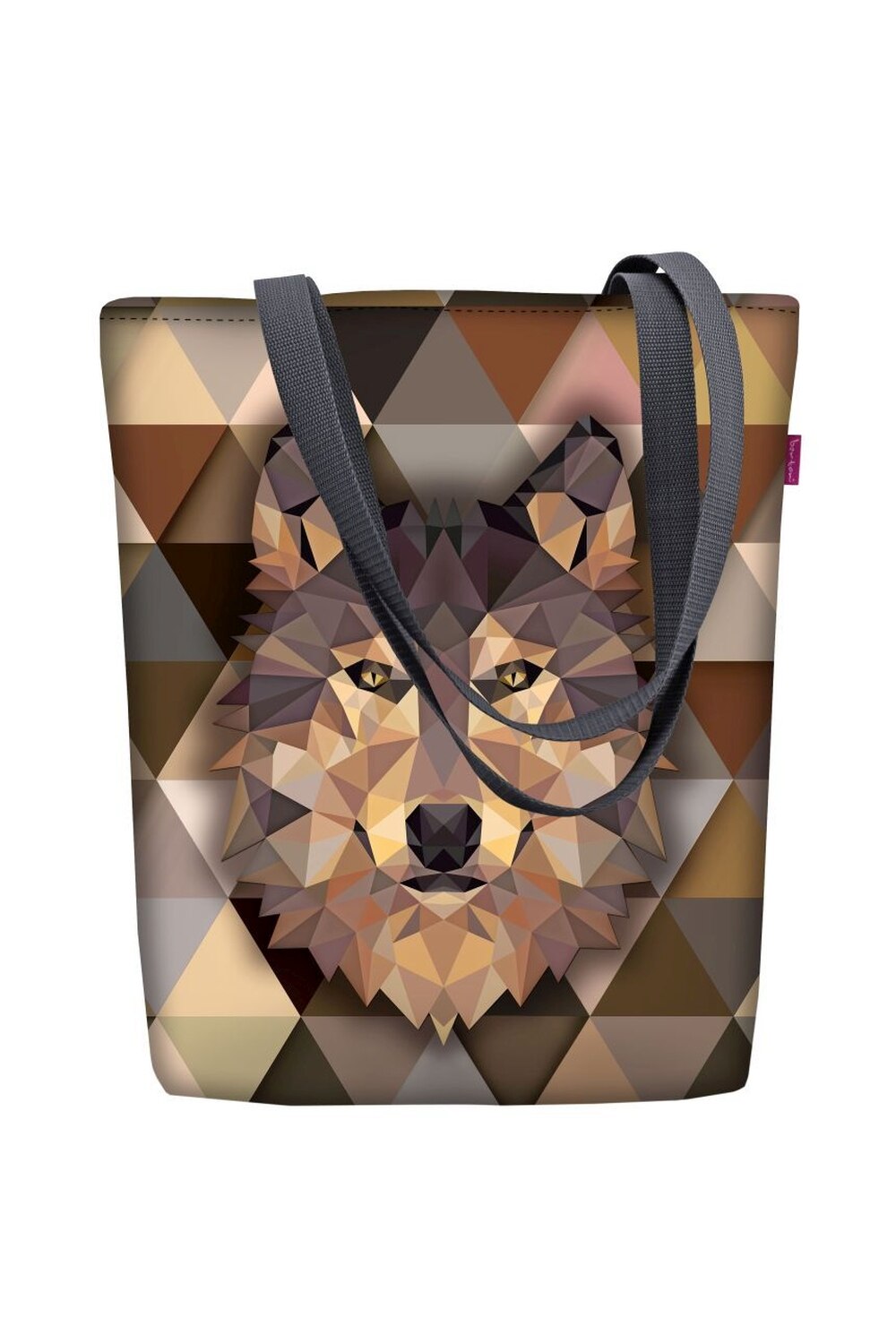 Bertoni, Geanta Sunny Wolf din velur, Multicolor