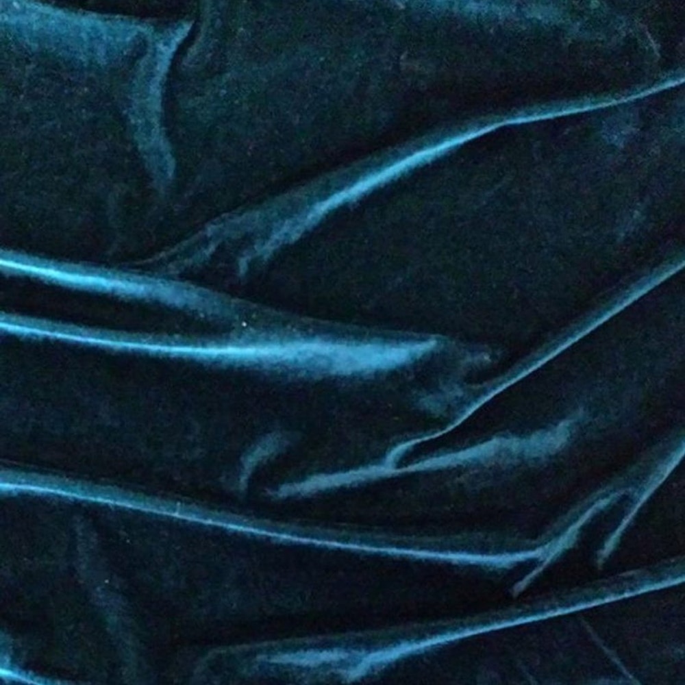 Set 5 metri catifea elastica, albastru verzui