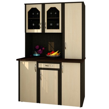 Dulap Bucatarie MarcelProd L120, PAL, 121x33/60x197, Wenge/Mesteacan Dulap Bucatarie MarcelProd L120, PAL, 121x33/60x197, Wenge/Mesteacan