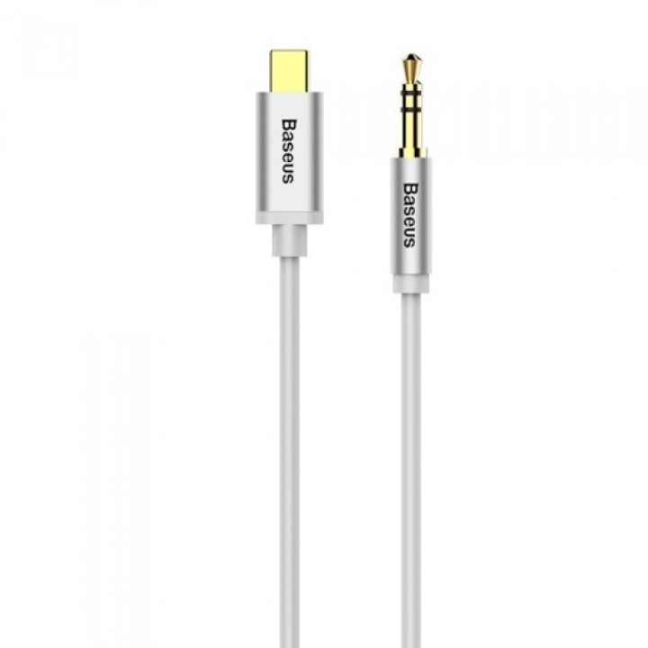 Cablu audio Baseus, M01 Type-C to Jack 3.5 mm, Alb