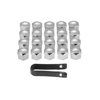 Set 20 capace prezoane, pe 17 mm plus cheie de scos capacele, argintii Set 20 capace prezoane, pe 17 mm plus cheie de scos capacele, argintii