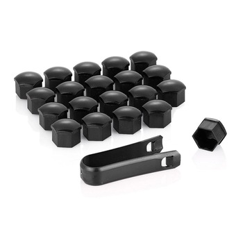 Set 20 capace prezoane, pe 17 mm plus cheie de scos capacele, negre Set 20 capace prezoane, pe 17 mm plus cheie de scos capacele, negre