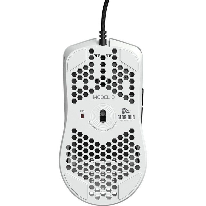 Мишка Gaming Glorious Model O, Ултралека 67 гр, Бял гланц