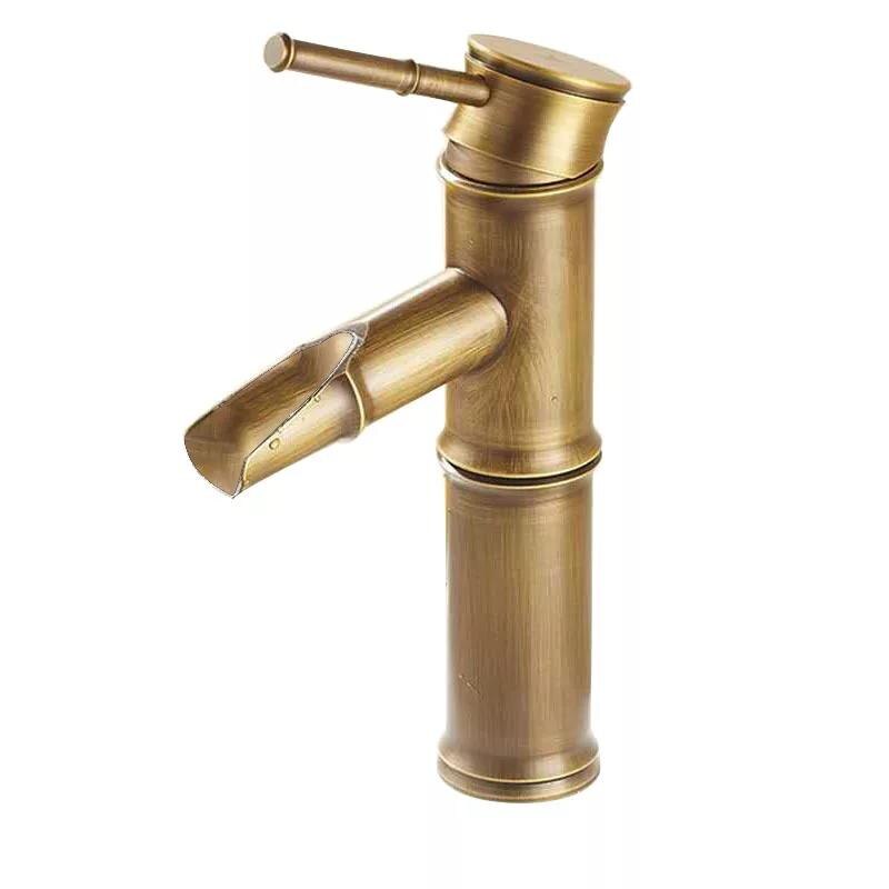 Baterie lavoar inaltime medie stil bambus bronz antichizat TRENDY S
