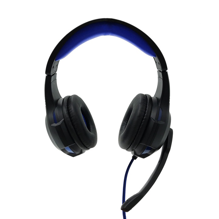 Casti cu Microfon Media-Tech Cobra Pro THRILL pentru Gaming, Stereo, Control Volum, Difuzoare 40mm, Iluminare, Jack si USB, Negru