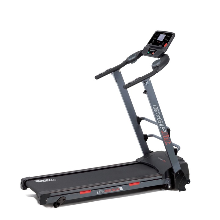 Banda de alergare EVERFIT TFK 355 SLIM, Motor 2.75 CP, Greutate utilizator 100 Kg, 12 programe de antrenament presetate, Sistem absortie socuri, Suport telefon/tableta