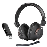 Set casti audio Bluetooth Avantree BTHS-AS9(S) cu microfon detasabil plus adaptor Bluetooth USB audio DG59M, pentru PC, laptop, PS4, Negru