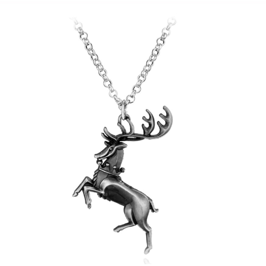 Lantisor cu Pandantiv Sigla Casei Baratheon, colectia Game of Thrones, argintiu