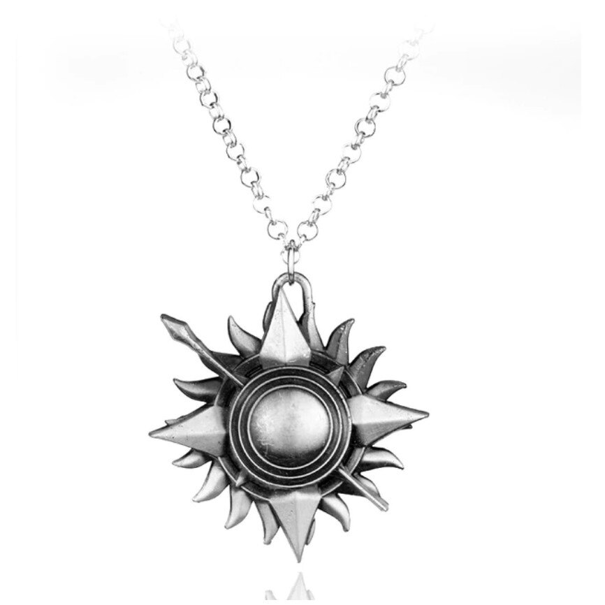 Lantisor cu Pandantiv Sigla Casei Tyrell, colectia Game of Thrones, argintiu