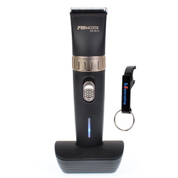 Masina profesionala de tuns, cutit ceramica neagra, autoascutire, ProMozer MZ9815 + Breloc BravoShop CADOU Masina profesionala de tuns, cutit ceramica neagra, autoascutire, ProMozer MZ9815 + Breloc BravoShop CADOU