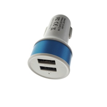 Incarcator de masina, HT, 2xUSB 2.1A si 1A, adaptor USB 5V 2.1A pentru bricheta auto, alb cu albastru Incarcator de masina, HT, 2xUSB 2.1A si 1A, adaptor USB 5V 2.1A pentru bricheta auto, alb cu albastru