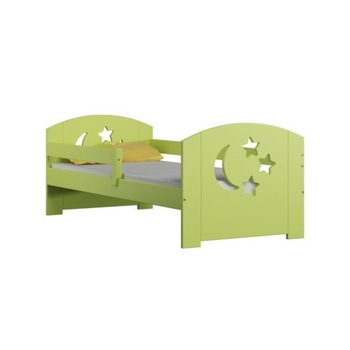 Pat pentru copii Moli verde din lemn de pin 180 x 80 cm cu saltea inclusa si sertar Pat pentru copii Moli verde din lemn de pin 180 x 80 cm cu saltea inclusa si sertar