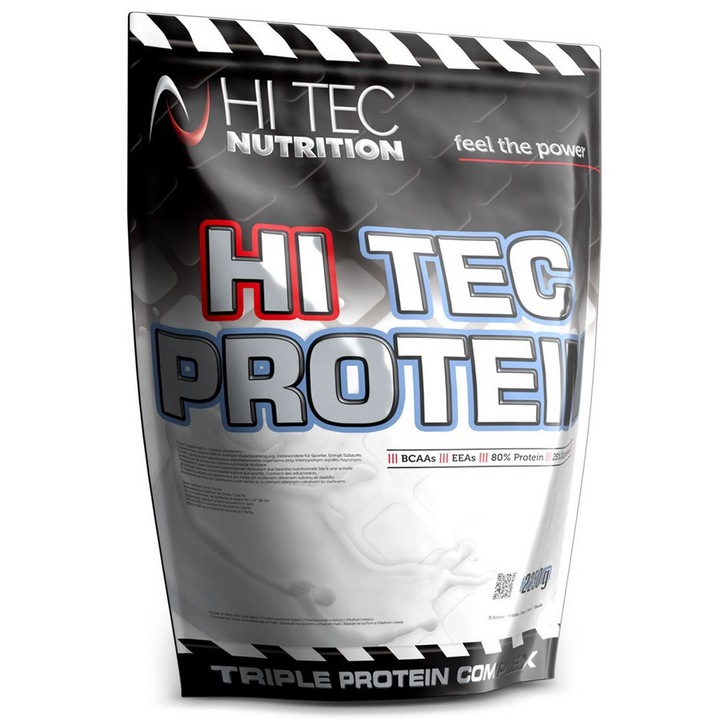 Pudra energizanta Hi-Tec Protein, Ciocolata alba, 2250 g
