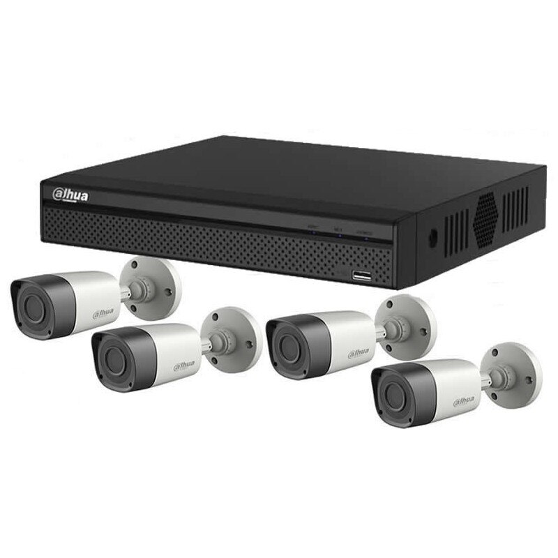 Kit HDCVI 4 camere, Dahua, 2.0MP