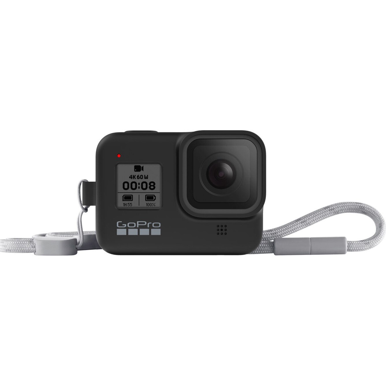 Sistem prindere si transport GoPro Sleeve + Snur, Negru pentru Hero8 Black