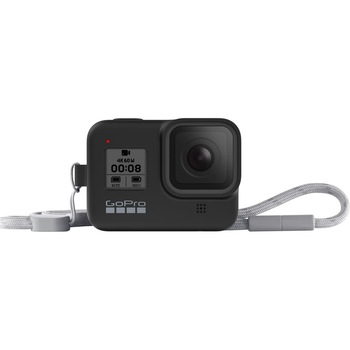 Sistem prindere si transport GoPro Sleeve + Snur, Negru pentru Hero8 Black Sistem prindere si transport GoPro Sleeve + Snur, Negru pentru Hero8 Black