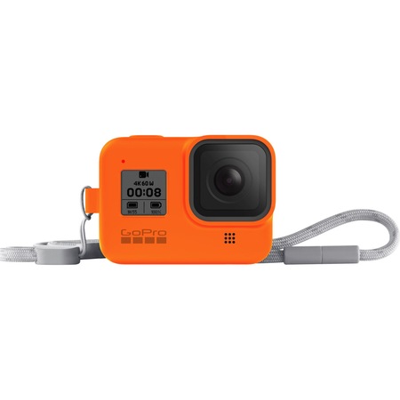 Sistem prindere si transport GoPro Sleeve + Snur, Portocaliu pentru Hero8 Black