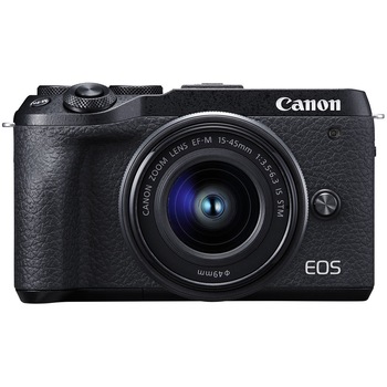 Aparat foto Mirrorless Canon EOS M6 II, 32.5 MP, 4K, Negru + Obiectiv 15-45mm Aparat foto Mirrorless Canon EOS M6 II, 32.5 MP, 4K, Negru + Obiectiv 15-45mm