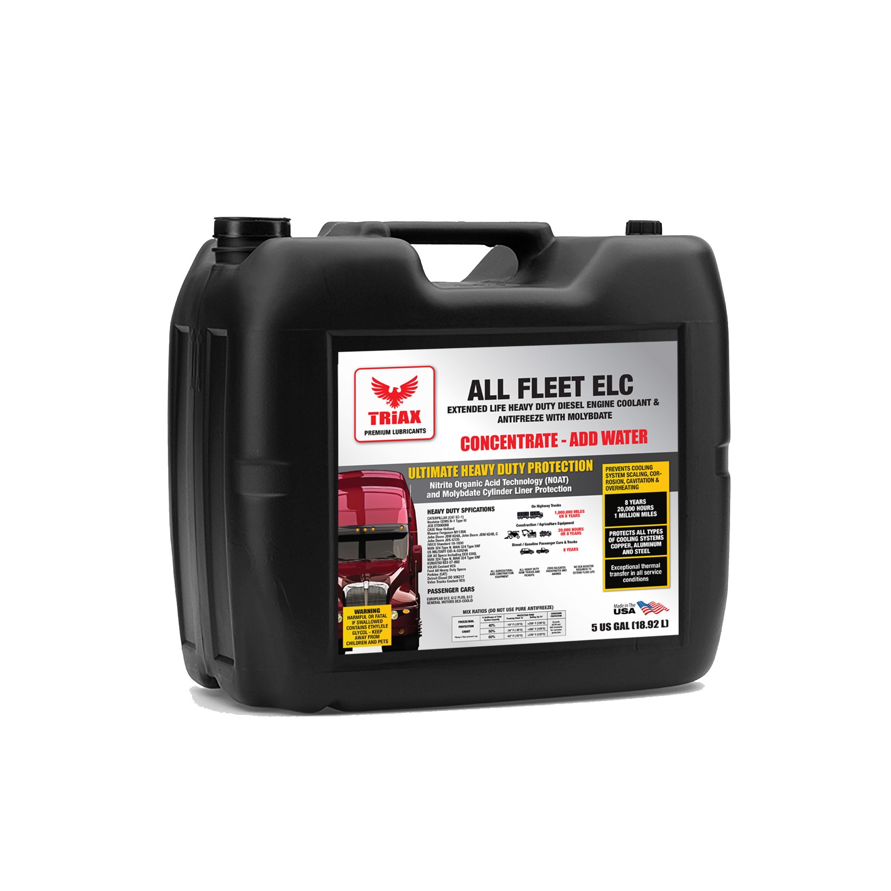 Antigel pentru Camioane si Utilaje TRIAX Fleet ELC -76C, G13/G12+/G12, Concentrat, 18.92 L