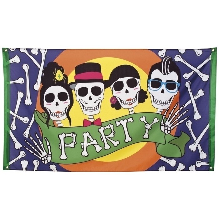 Steag Halloween cu schelete