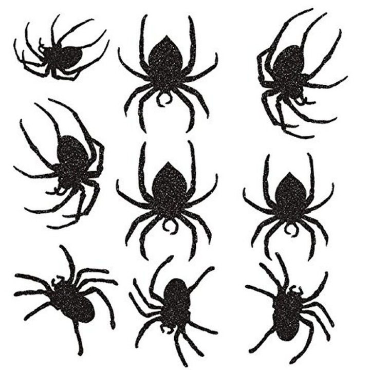 Decupaje din carton in forma de paianjeni pentru Halloween -diverse dimensiuni, Radar 199496, set 9 buc