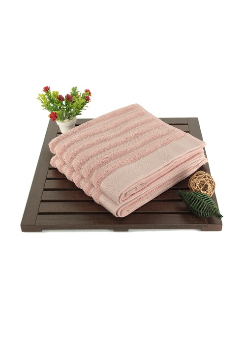Комплект 2 хавлии Şaheser Bombeli, 50x90 см, Памук, Dusty Rose